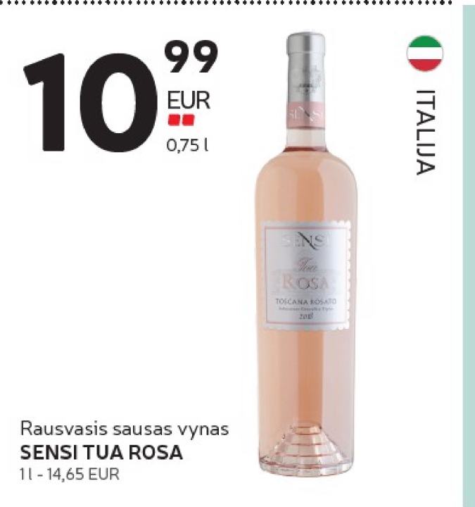 Rausvasis sausas vynas SENSI TUA ROSA, 0.75 l