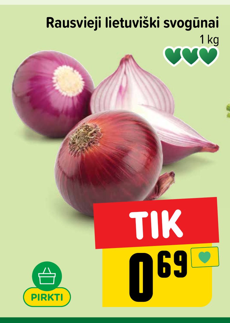 Rausvieji lietuviški svogūnai, 1 kg