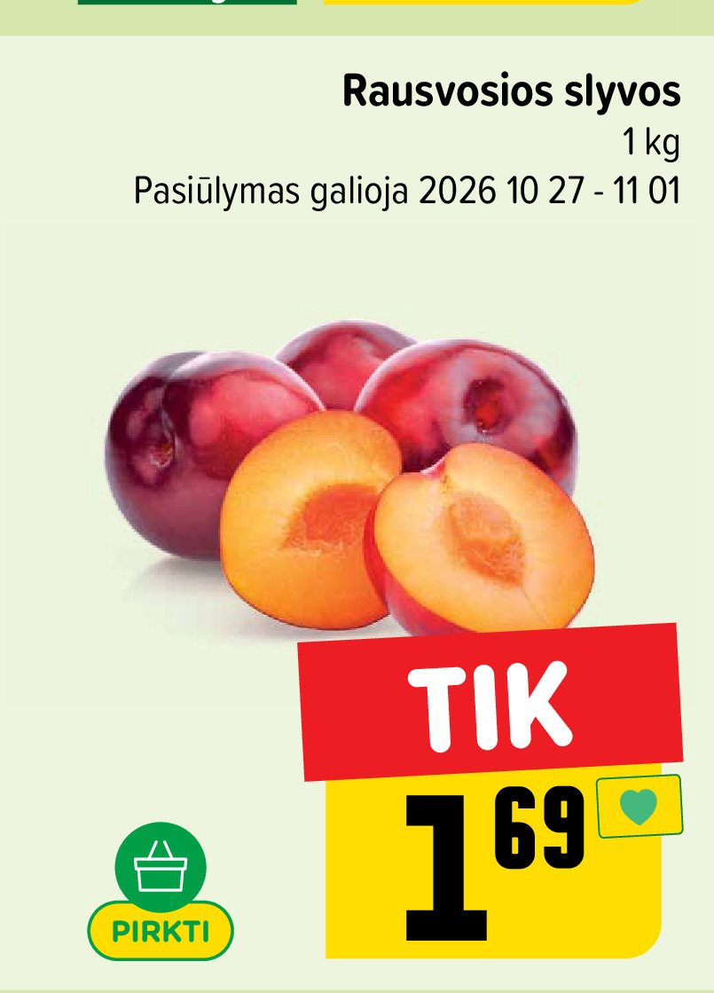 Rausvosios slyvos, 1 kg