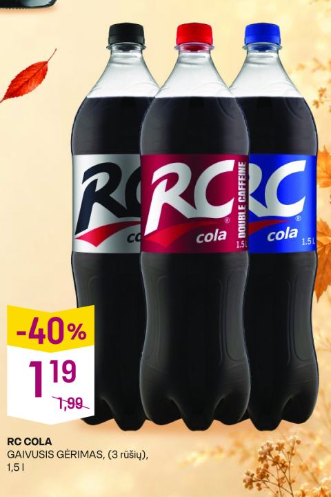 RC COLA GAIVUSIS GĖRIMAS, 1.5 l