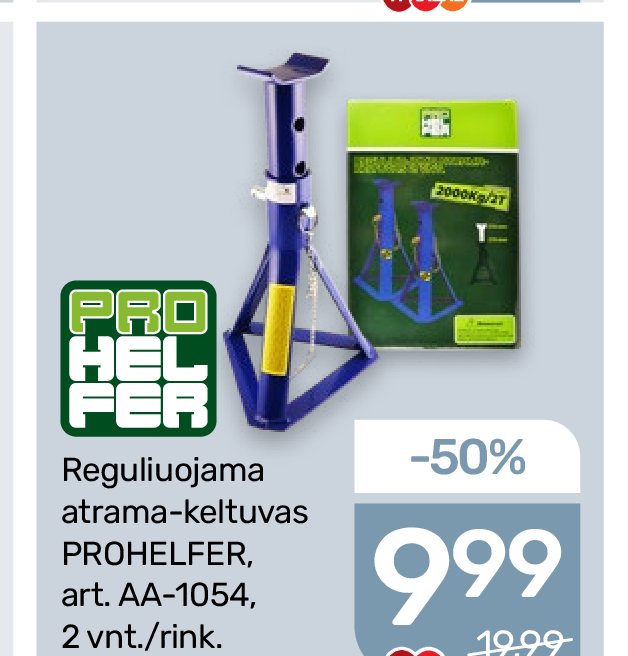 Reguliuojama atrama-keltuvas PROHELFER, 2 vnt