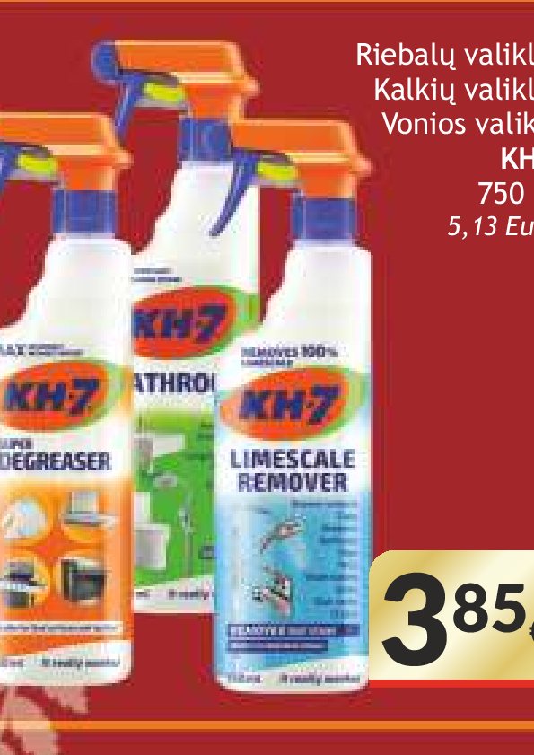 Riebalų valiklis, Kalkių valiklis, Vonios valiklis KH-7, 750 ml