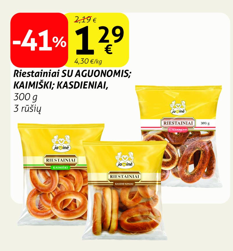 Riestainiai SU AGUONOMIS; KAIMIŠKI; KASDIENIAI, 300 g