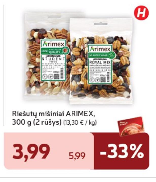 Riešutų mišiniai ARIMEX, 300 g