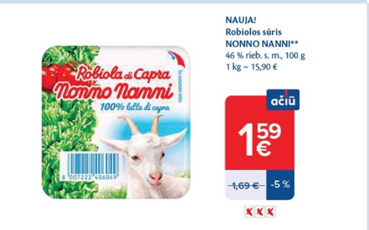 Robiolos sūris NONNO NANNI, 100 g