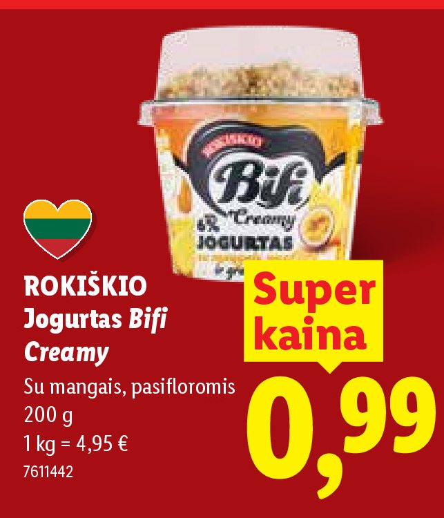 ROKIŠKIO Jogurtas Bifi Creamy, 200 g