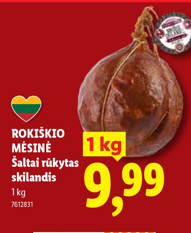 ROKIŠKIO MĖSINĖ Šaltai rūkytas skilandis, 1 kg