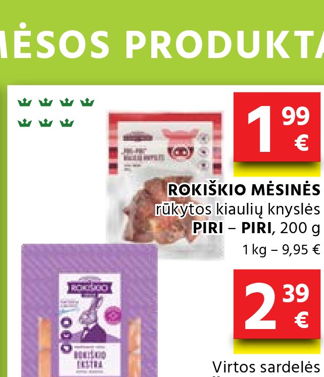ROKIŠKIO MĖSINĖS rūkytos kiaulių knyslės PIRI – PIRI, 200 g