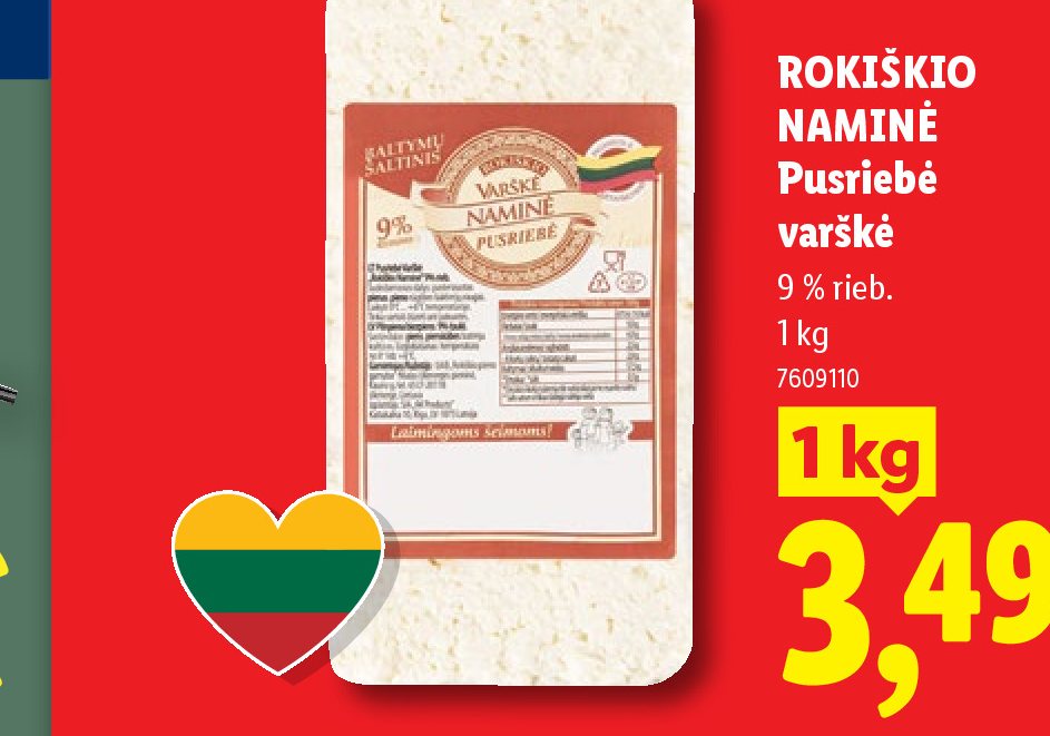 ROKIŠKIO NAMINĖ Pusriebė varškė, 1 kg