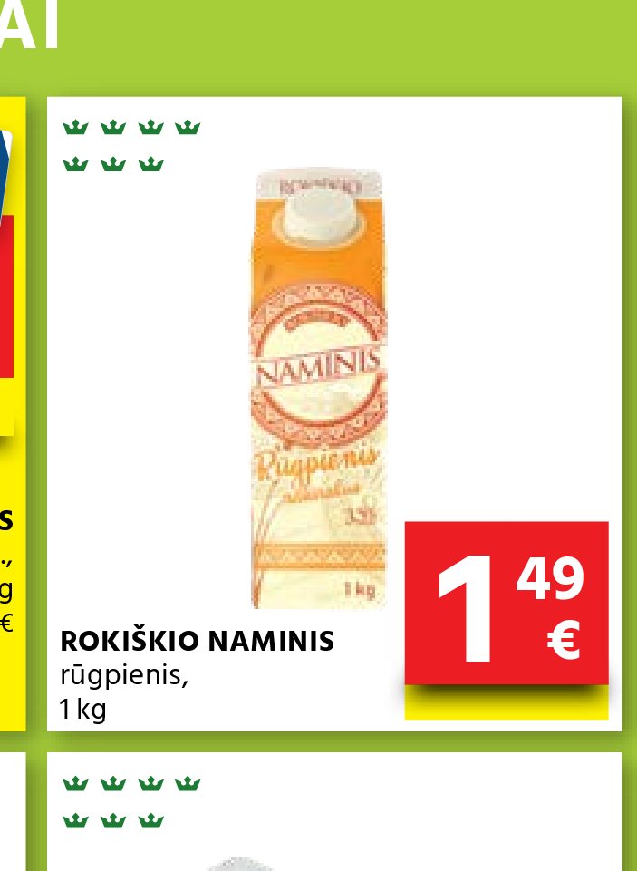 ROKIŠKIO NAMINIS rūgpienis, 1 kg