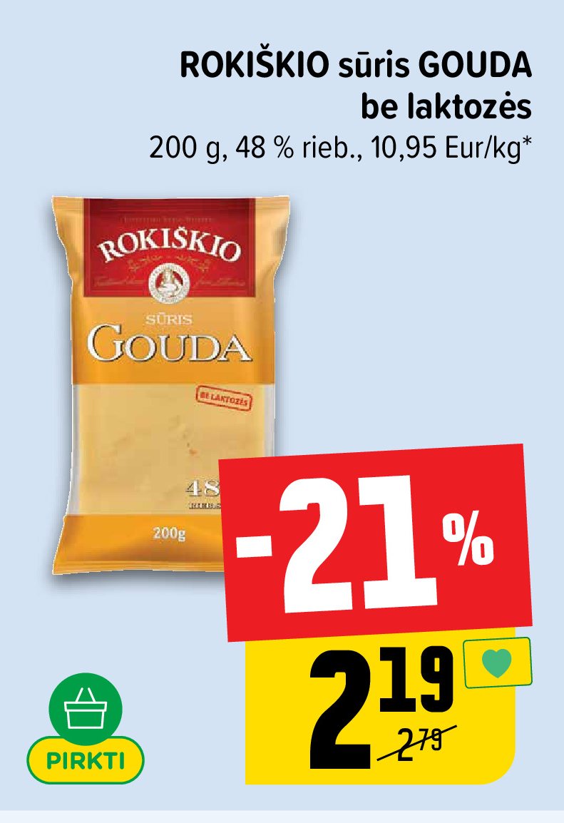 ROKIŠKIO sūris GOUDA, 200 g
