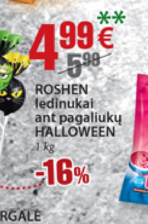 ROSHEN ledinukai ant pagaliukų HALLOWEEN, 1 kg