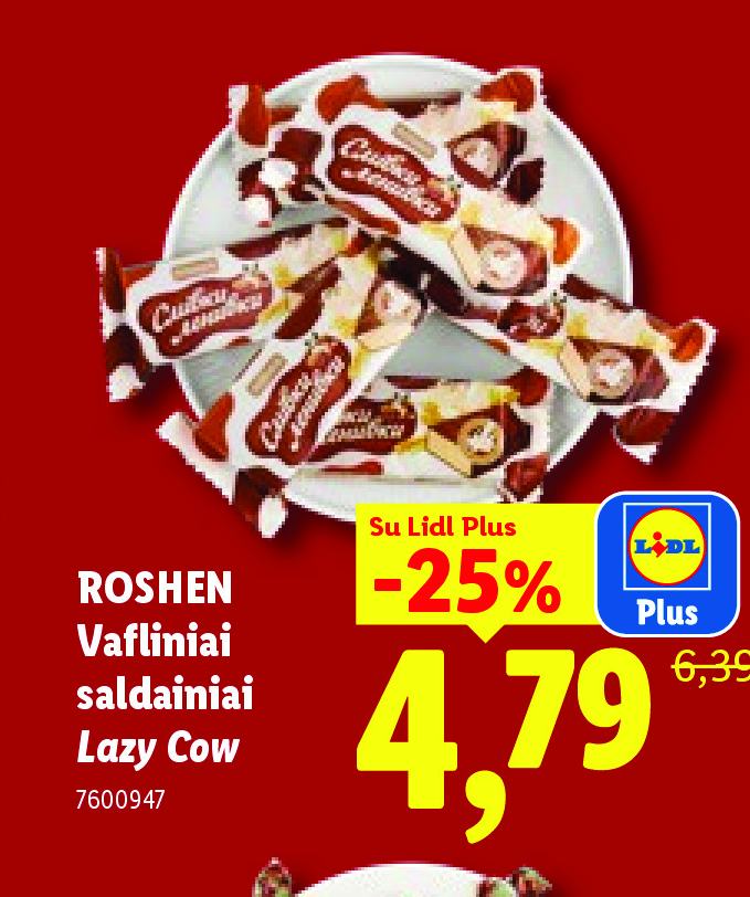 ROSHEN Vafliniai saldainiai Lazy Cow