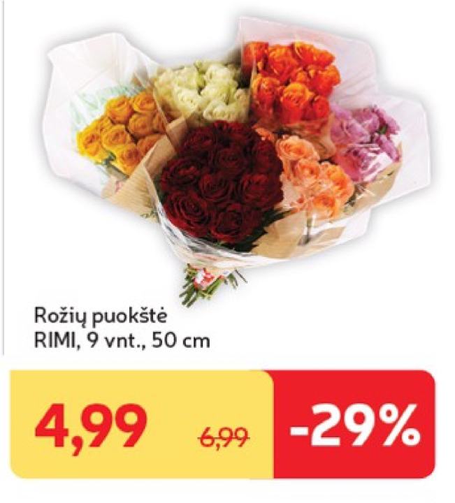 Rožių puokštė RIMI, 9 vnt