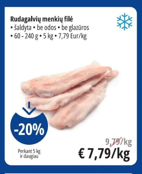 Rudagalvių menkių filė, 240 g