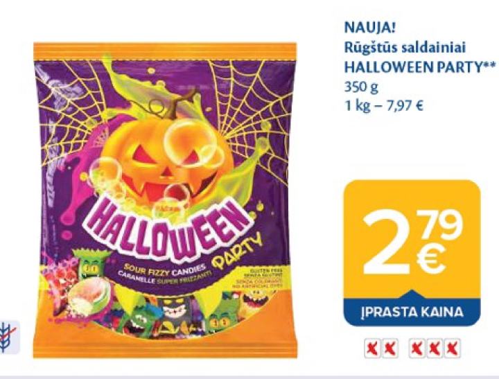 Rūgštūs saldainiai HALLOWEEN PARTY, 350 g