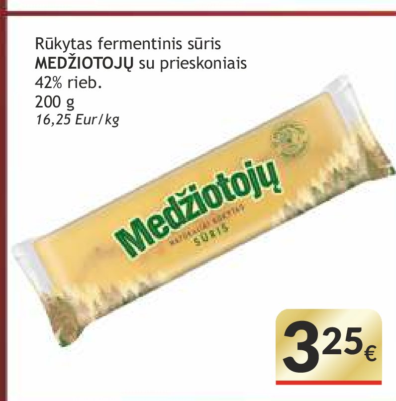 Rūkytas fermentinis sūris MEDŽIOTOJŲ su prieskoniais, 200 g