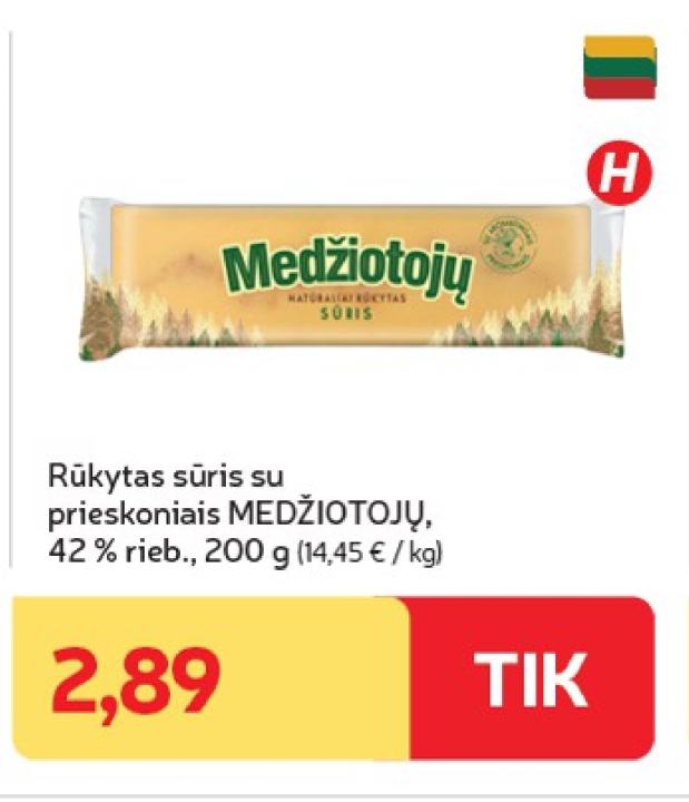 Rūkytas sūris su prieskoniais MEDŽIOTOJŲ, 200 g