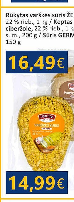 Rūkytas varškės sūris ŽEMAITIJOS su česnakais ir lašinukais, 1 kg