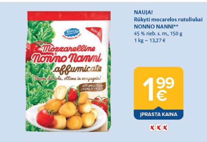 Rūkyti mocarelos rutuliukai NONNO NANNI, 150 g
