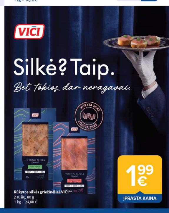 Rūkytos silkės griežinėliai VIČI, 80 g