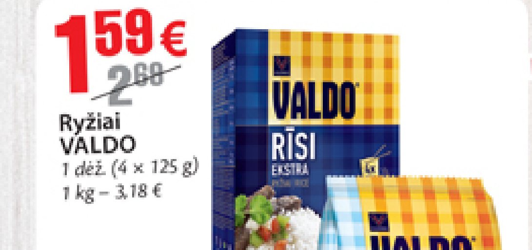 Ryžiai VALDO, 4 x 125 g