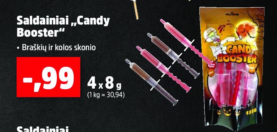 Saldainiai „Candy Booster“, 4 x 8 g
