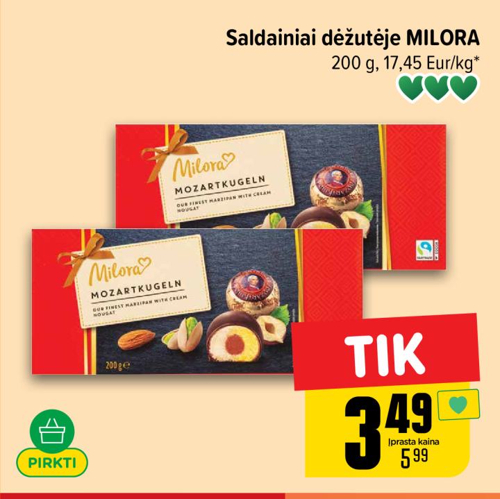 Saldainiai dėžutėje MILORA, 200 g