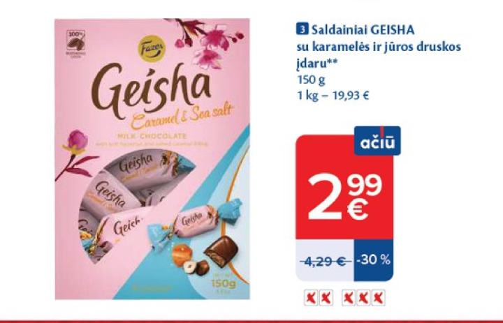 Saldainiai GEISHA, 150 g