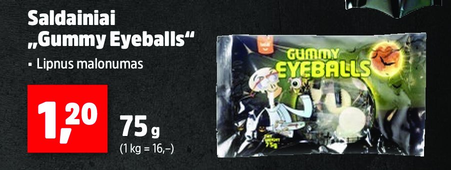 Saldainiai „Gummy Eyeballs“, 75 g