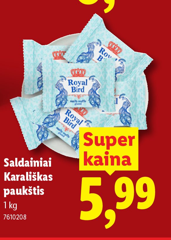 Saldainiai Karališkas paukštis, 1 kg