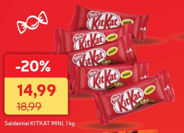 Saldainiai KITKAT MINI, 1 kg