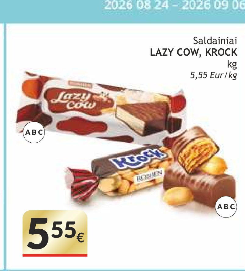 Saldainiai LAZY COW, KROCK