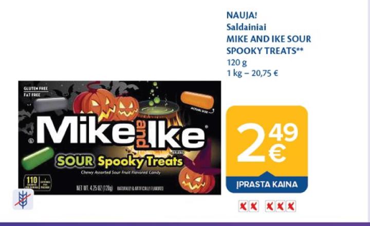 Saldainiai MIKE AND IKE SOUR SPOOKY TREATS, 120 g