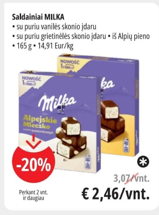 Saldainiai MILKA, 165 g