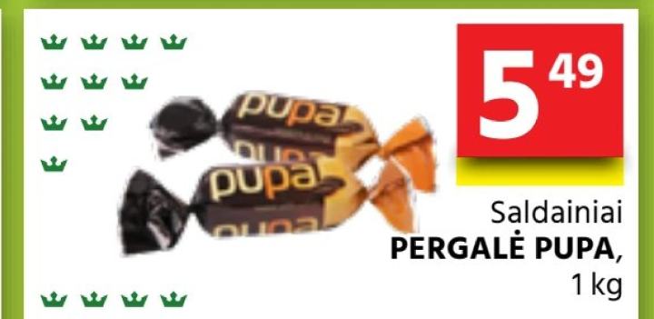 Saldainiai PERGALĖ Pupa, 1 kg