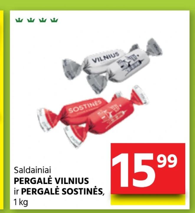 Saldainiai PERGALĖ VILNIUS ir PERGALĖ SOSTINĖS, 1 kg