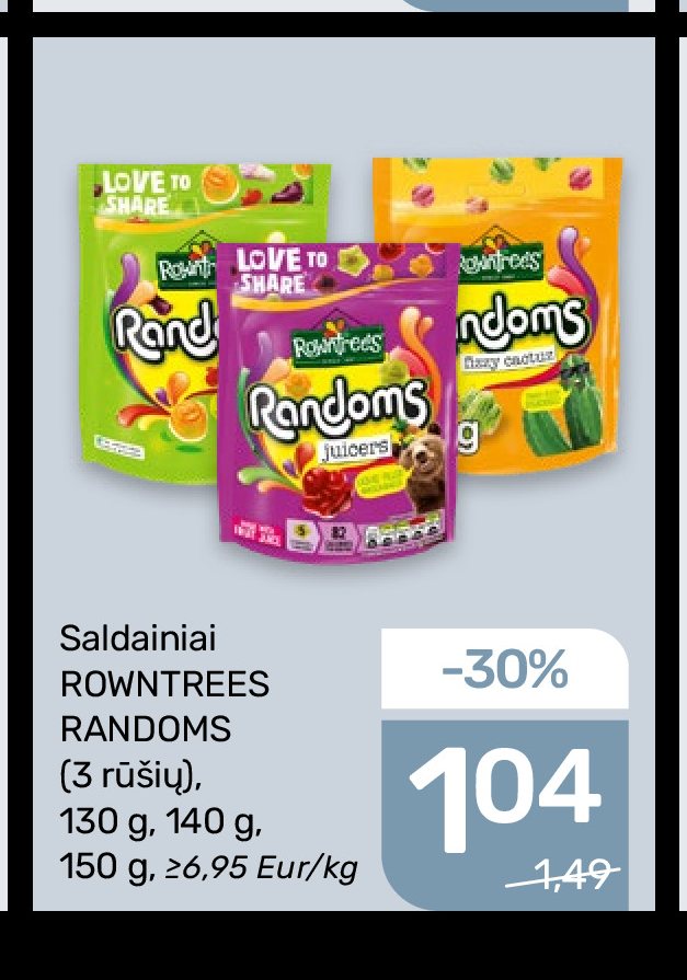 Saldainiai ROWNTREES RANDOMS, 130 g