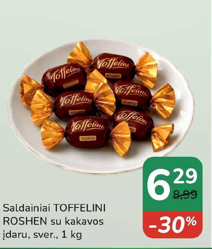 Saldainiai TOFFELINI ROSHEN su kakavos įdaru, 1 kg