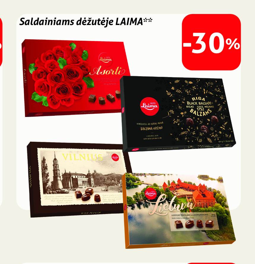 Saldainiams dėžutėje LAIMA