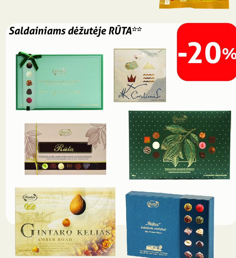 Saldainiams dėžutėje RŪTA