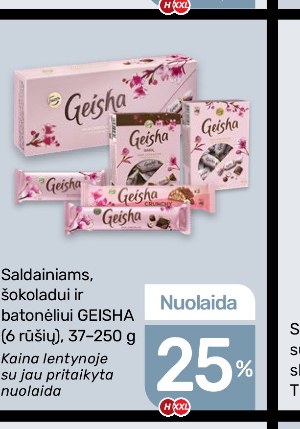 Saldainiams, šokoladui ir batonėliui GEISHA, 250 g