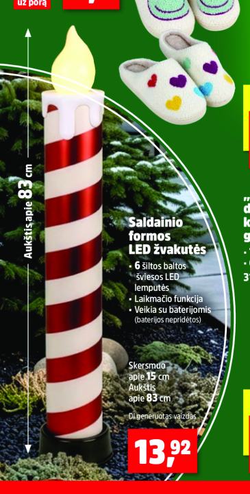 Saldainio formos LED žvakutės, 15 cm