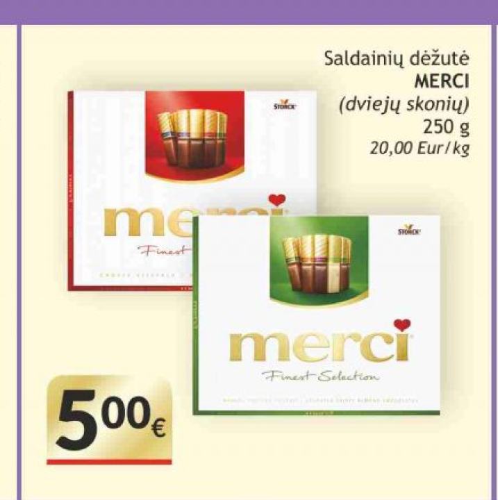 Saldainių dėžutė MERCI, 250 g