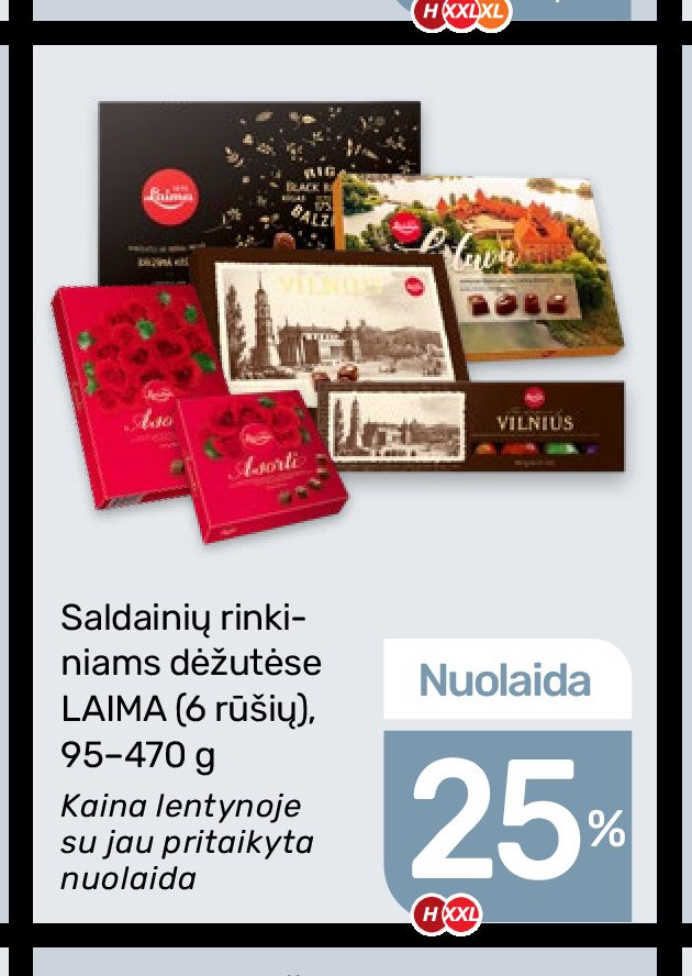 Saldainių rinkiniams dėžutėse LAIMA, 470 g