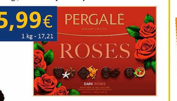 Saldainių rinkinys PERGALE DARK ROSES, 348 g