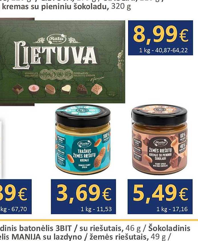 Saldainių rinkinys RŪTA LIETUVA, 175 g
