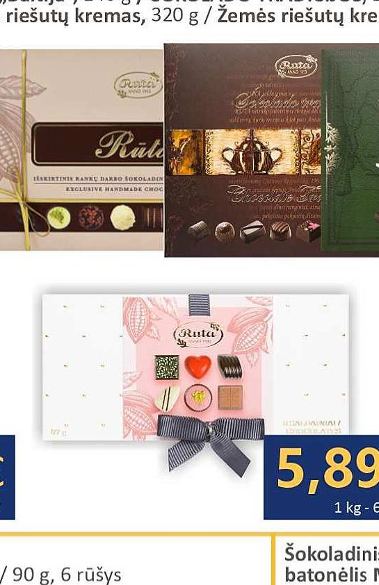 Saldainių rinkinys RŪTA ŠOKOLADO TRADICIJOS, 220 g