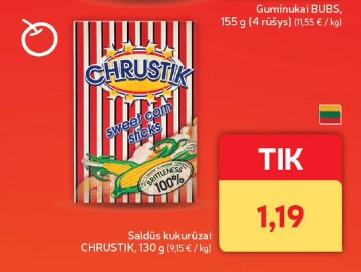 Saldūs kukurūzai CHRUSTIK, 130 g