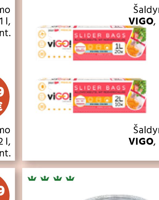 Šaldymo maišeliai VIGO, užtraukiami, 2 l